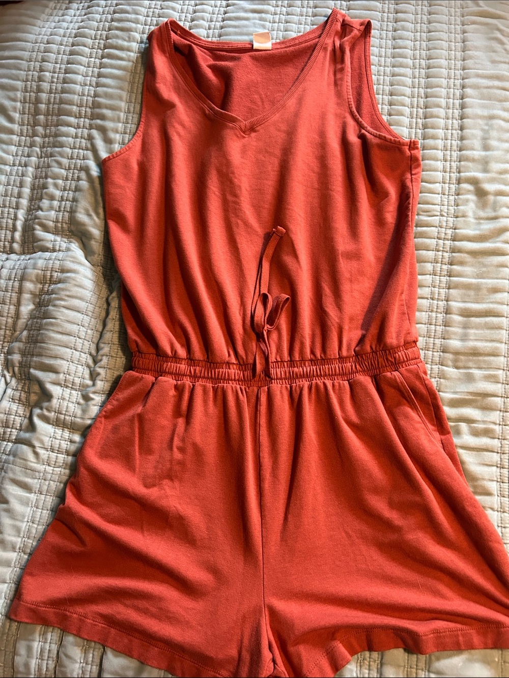 Amazon Essentials Coral Sleeveless Drawstring Romper